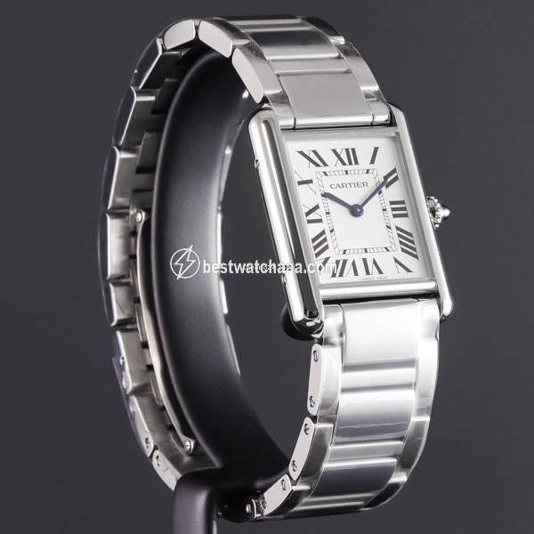 IMG_9081 Cartier Tank Mens watch Unisex Quartz Steel WSTA0052 Replica 4