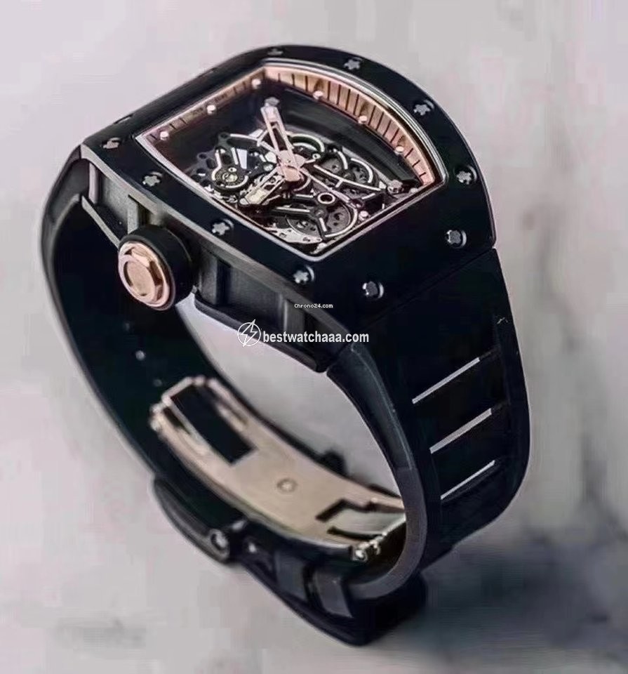 IMG_9081 Richard Mille RM 055 Mens watch Unisex Manual winding Ceramic Richard Mille RM055 Bubba Watson Black Ceramic Asia Edition Skeleton Dial Watch Replica 4