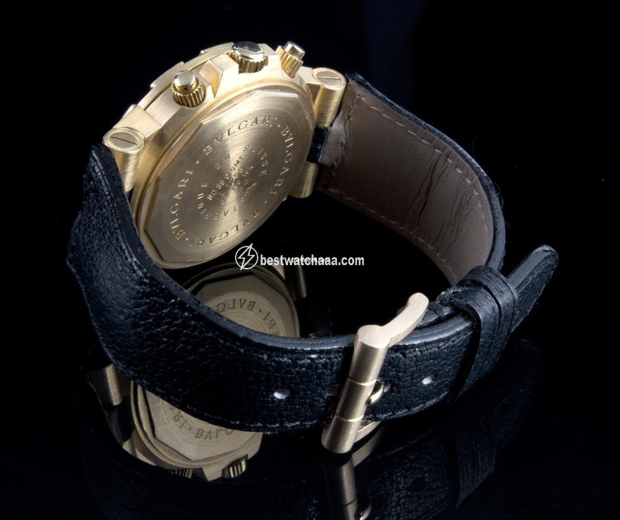 IMG_9081 Bulgari Diagono Mens watch Unisex Automatic Yellow gold SD 38 G GMT Replica 4