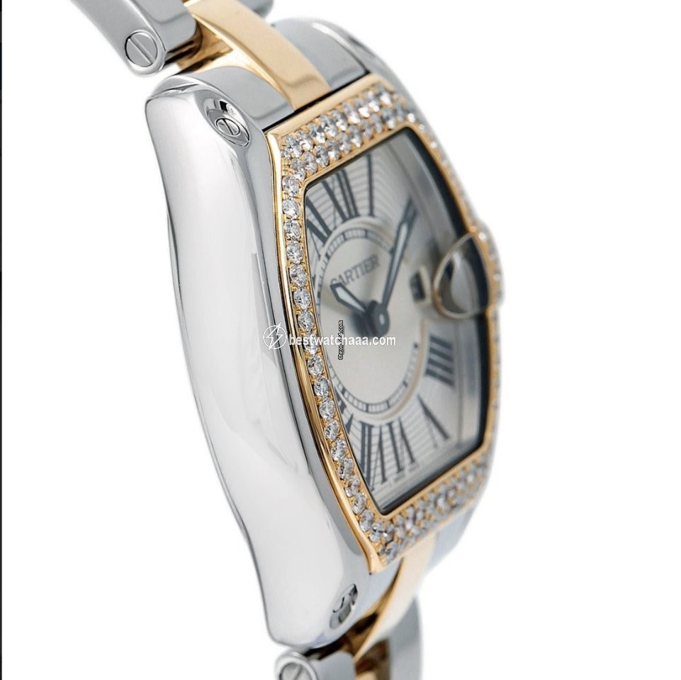 IMG_9081 Cartier Roadster Womens watch Quartz Gold Steel W62026Y4 Replica 4