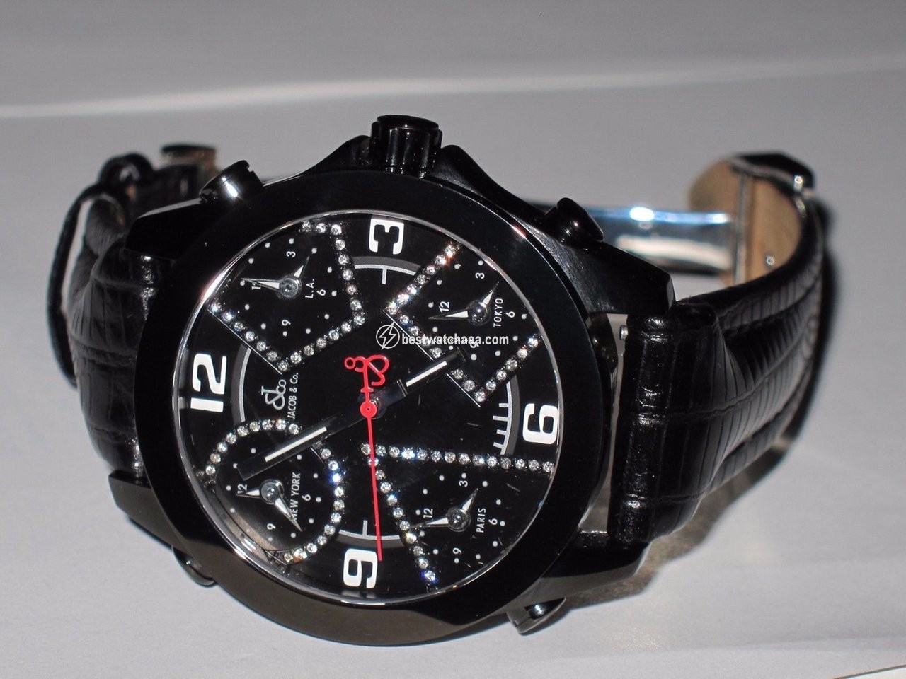 IMG_9081 Jacob & Co. Five Time Zone Mens watch Unisex Quartz Steel JCM-2BCDA Replica 4
