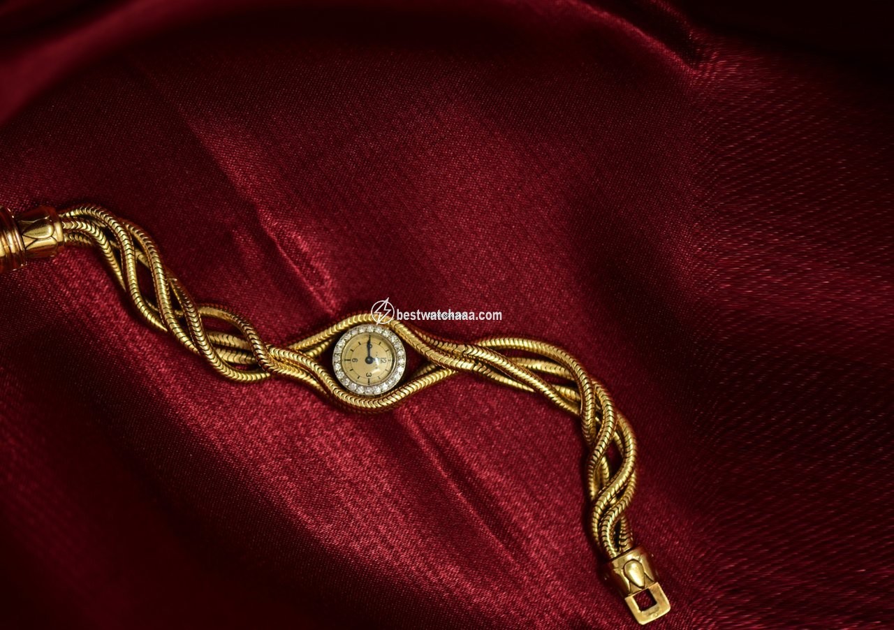 IMG_9081 Cartier Womens watch Manual winding Yellow gold RARE 1940S DIAMOND SET PLATINUM, 18KT YG TRIPLE TWIST WATCH Replica 4