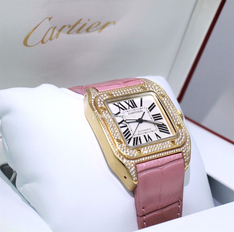 IMG_9081 Cartier Santos 100 Womens watch Automatic Yellow gold WM502051 2880 Replica 5