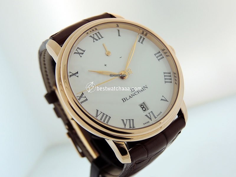 IMG_9081 Blancpain Villeret Mens watch Unisex Manual winding Rose gold 6613.3631.55B Replica 5
