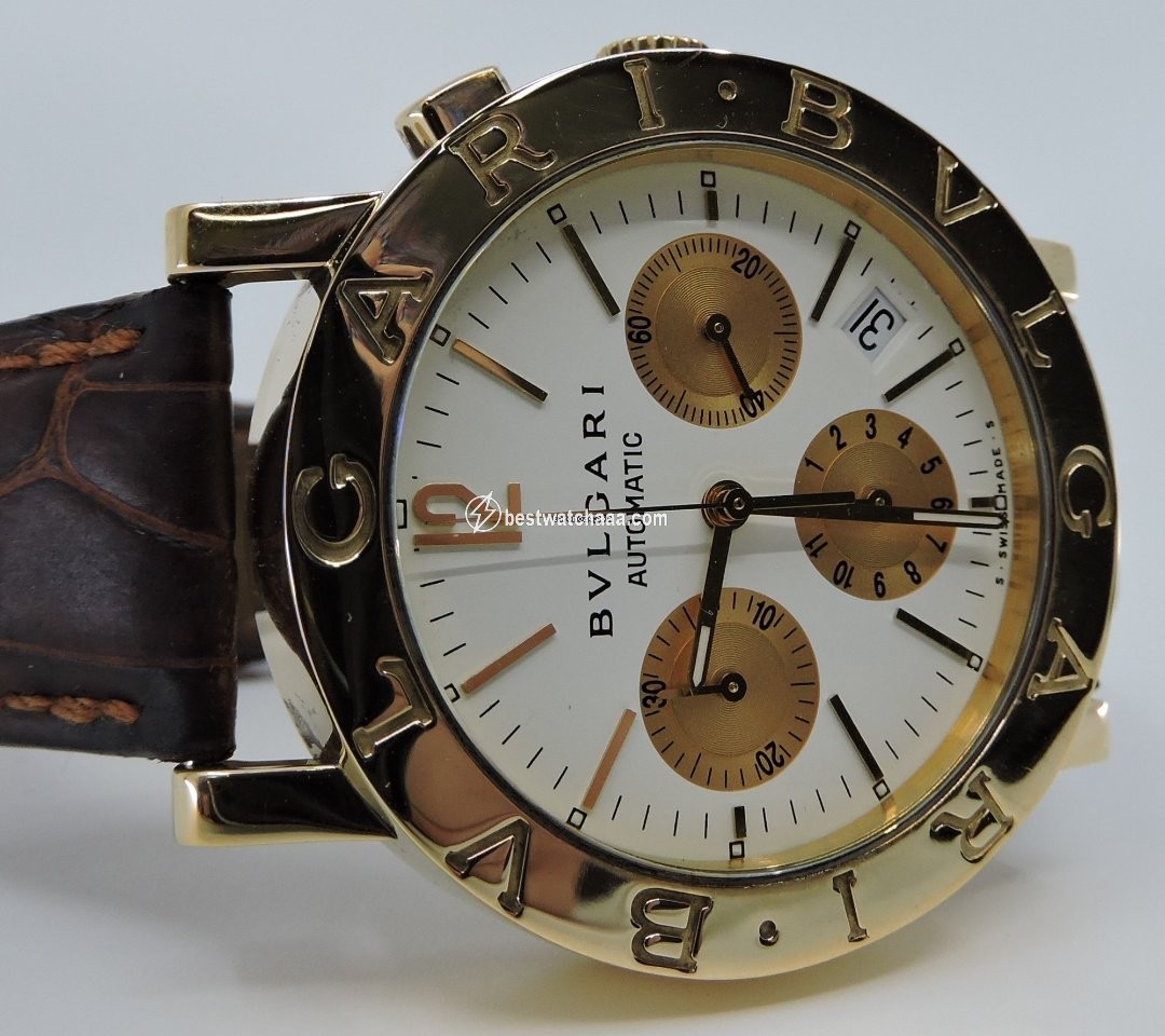 IMG_9081 Bulgari Bulgari Mens watch Unisex Automatic Yellow gold BB38GLCH Replica 5
