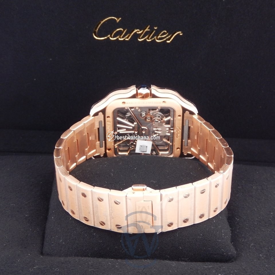 IMG_9081 Cartier Santos Mens watch Unisex Manual winding Rose gold WHSA0008 Replica 5