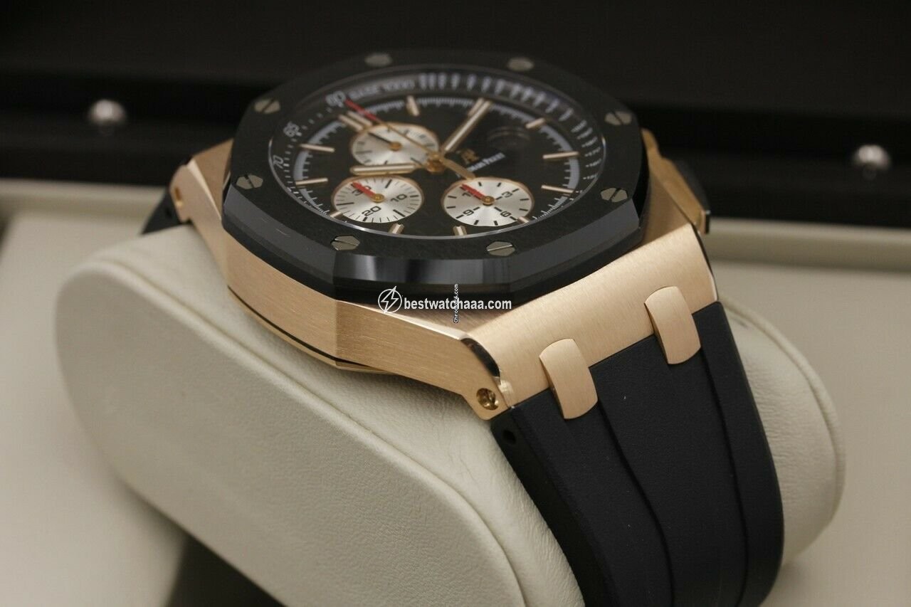 IMG_9081 Audemars Piguet Royal Oak Offshore Chronograph Mens watch Unisex Automatic Rose gold 26400OR.OO.A002CA.01 Replica 5