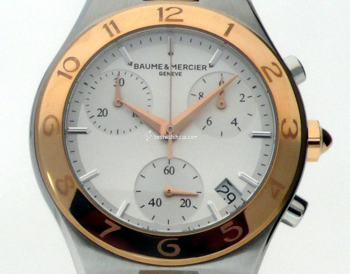 IMG_9081 Baume & Mercier Linea Womens watch Quartz Gold Steel MOA10016 Replica 5