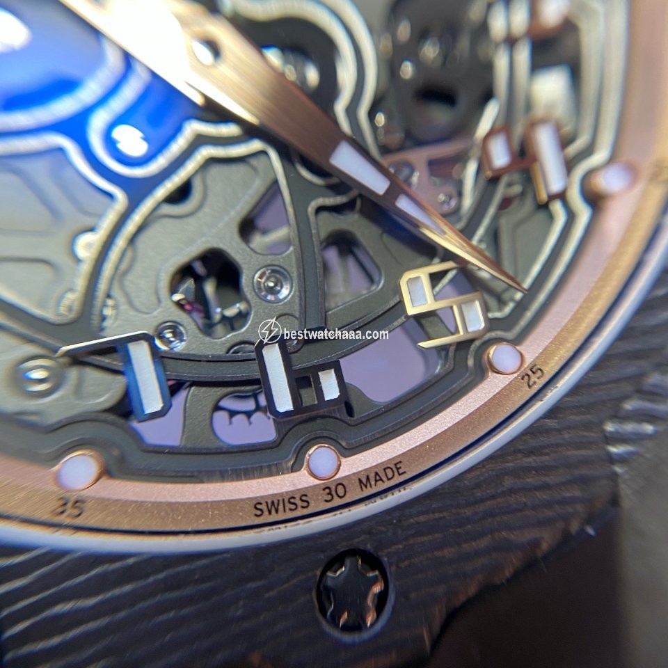 IMG_9081 Richard Mille Mens watch Unisex Automatic Rose gold RM033-02 Replica 5