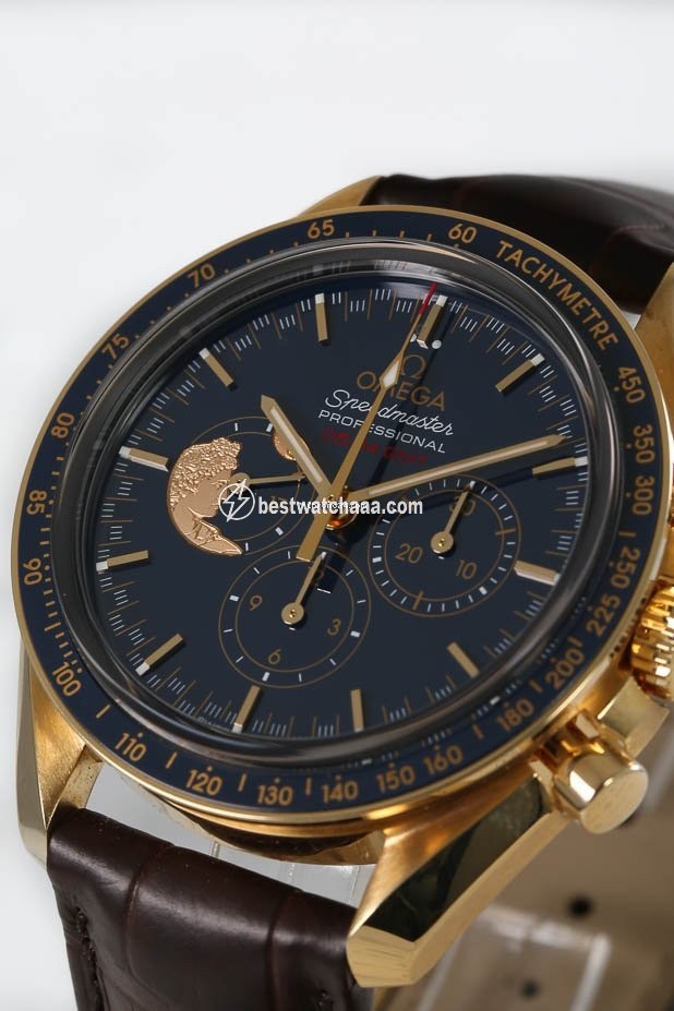 IMG_9081 Omega Speedmaster Professional Moonwatch Mens watch Unisex Manual winding Yellow gold 311.63.42.30.03.001 Replica 5