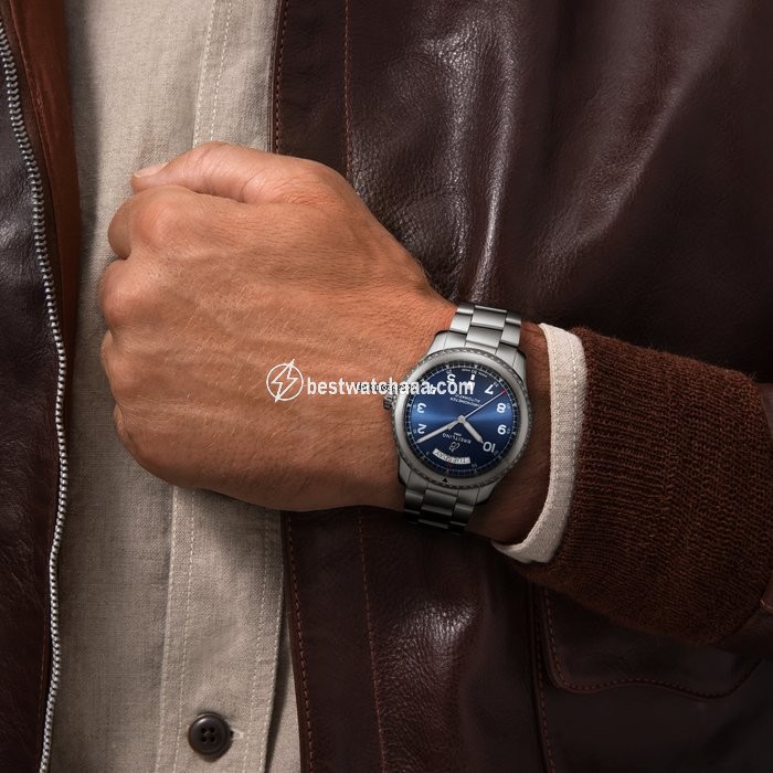 IMG_9081 Breitling Aviator 8 Mens watch Unisex Automatic Steel A45330101C1A1 Replica 5