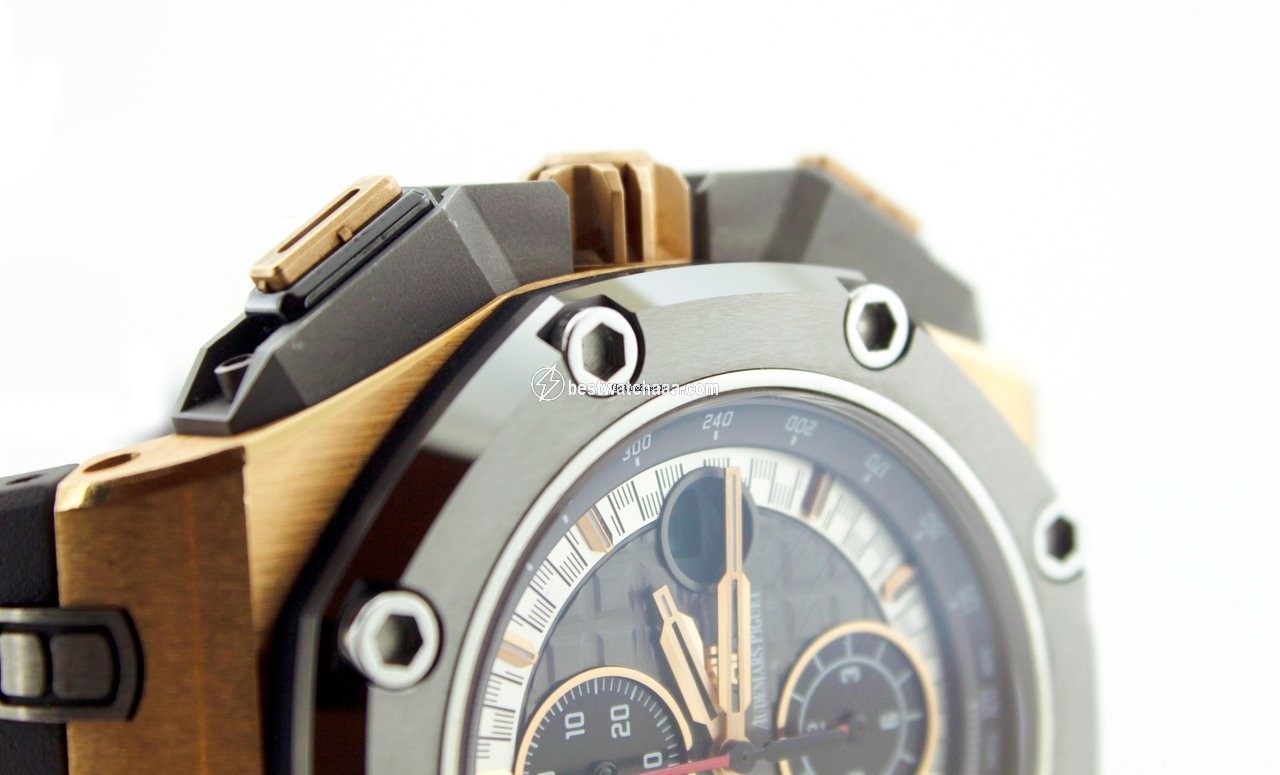 IMG_9081 Audemars Piguet Royal Oak Offshore Chronograph Mens watch Unisex Automatic Rose gold 26568OM.OO.A004CA.01 Replica 5