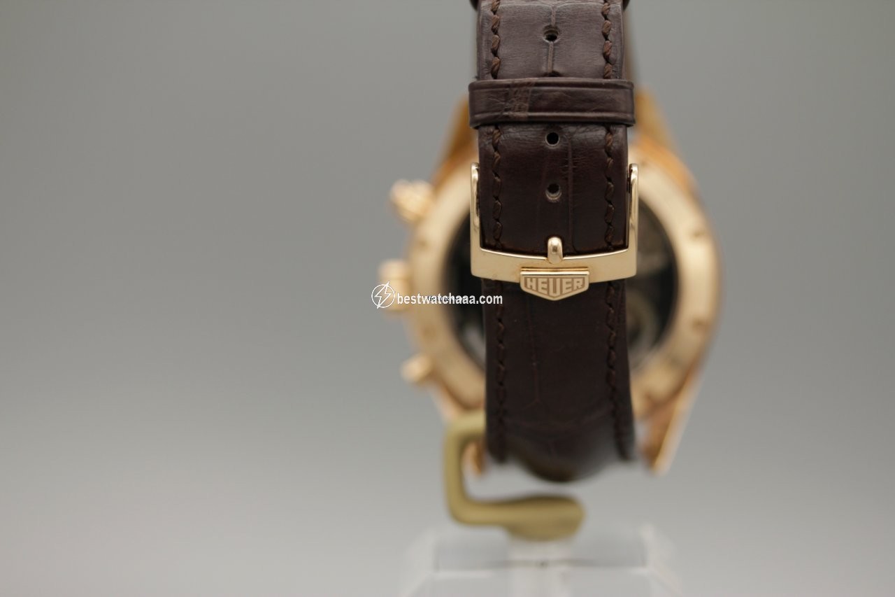 IMG_9081 TAG Heuer Carrera Mikrograph Mens watch Unisex Automatic Rose gold Tag Heuer Mikrograph Replica 5