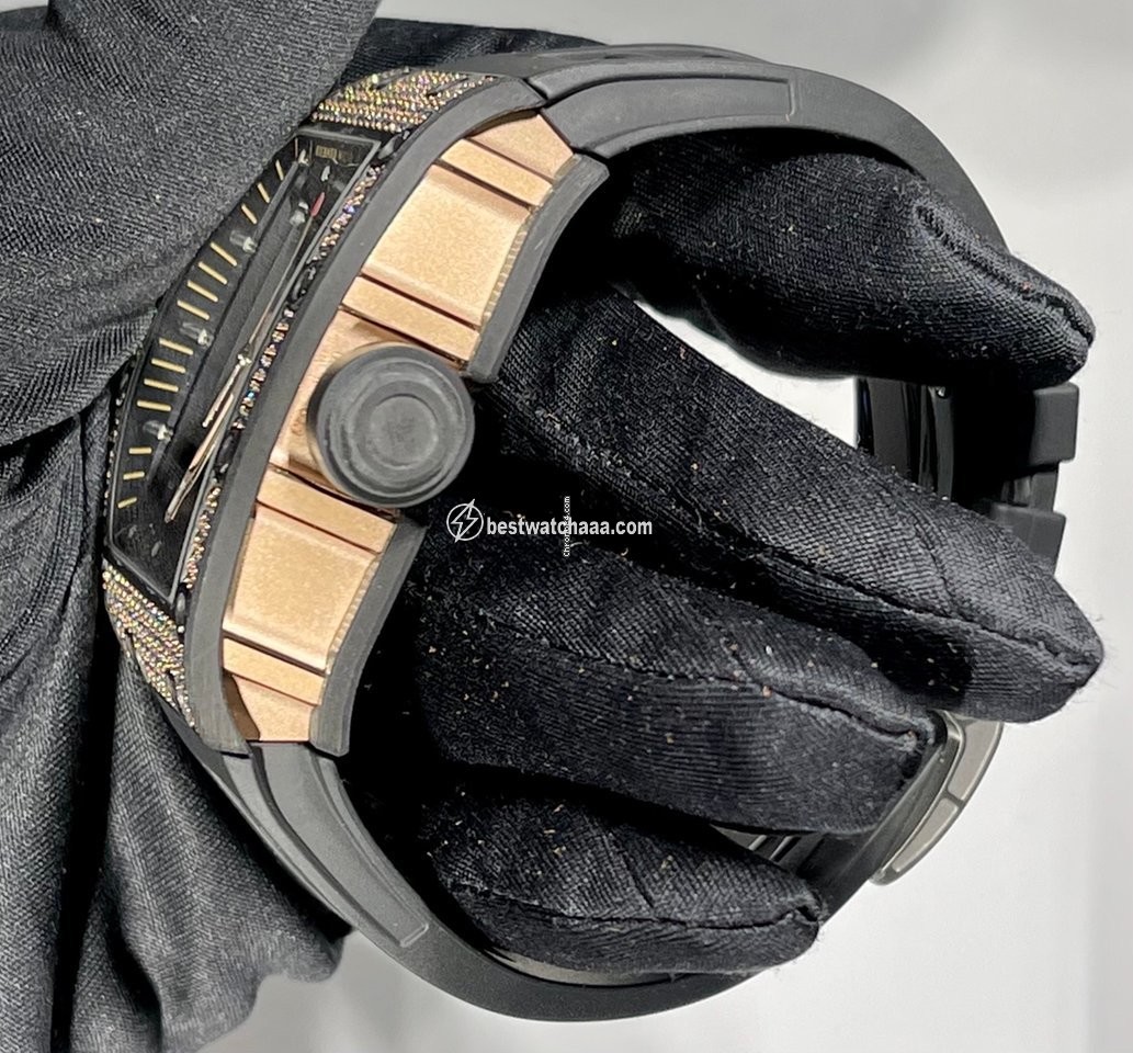 IMG_9081 Richard Mille RM 055 Mens watch Unisex Manual winding Rose gold RM 055 Bubba Watson Replica 5