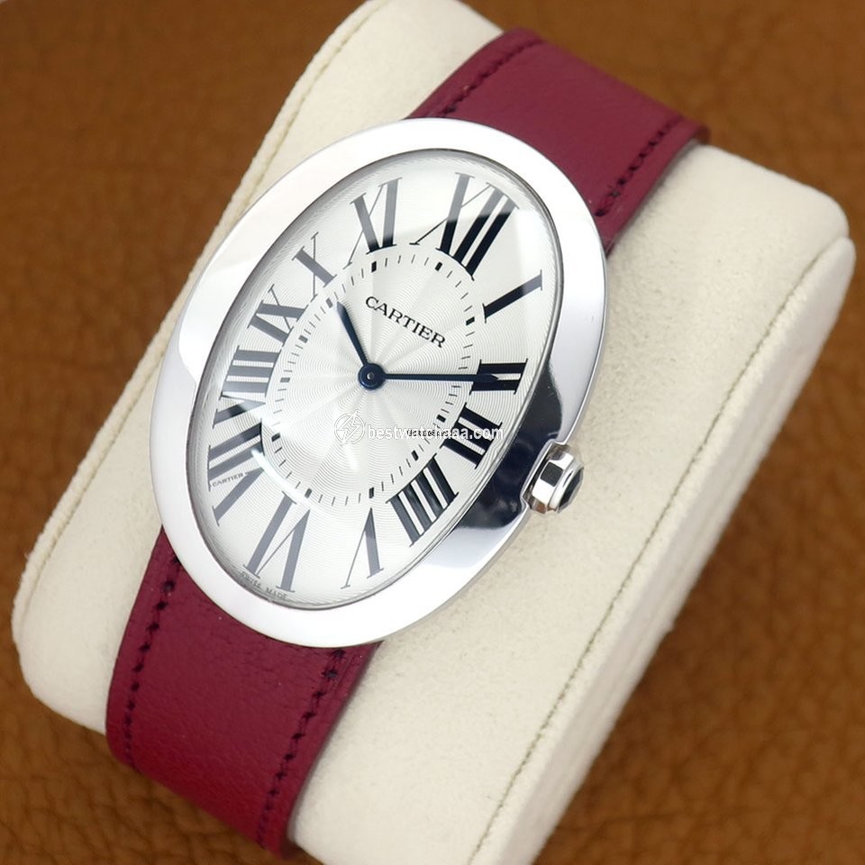 IMG_9081 Cartier Baignoire Mens watch Unisex Manual winding White gold W8000001 Replica 5