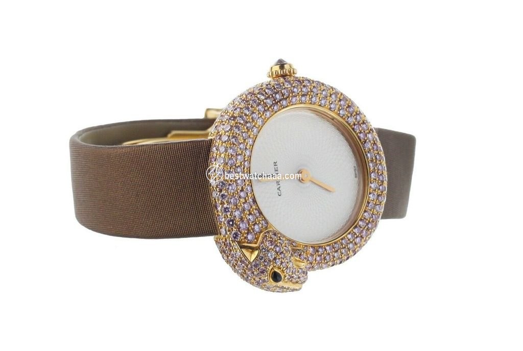 IMG_9081 Cartier Panthere Mens watch Unisex Quartz Rose gold 2445 Replica 5