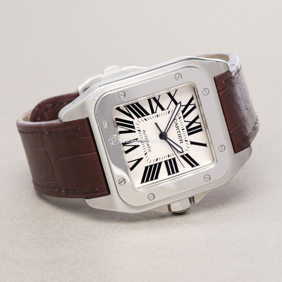 IMG_9081 Cartier Santos 100 Mens watch Unisex Automatic Steel W20073X8 or 2656 Replica 5