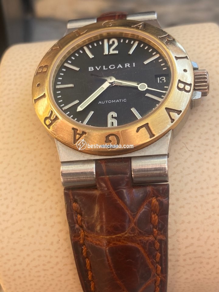 IMG_9081 Bulgari Diagono Womens watch Automatic Gold Steel LCV 29 S Replica 5