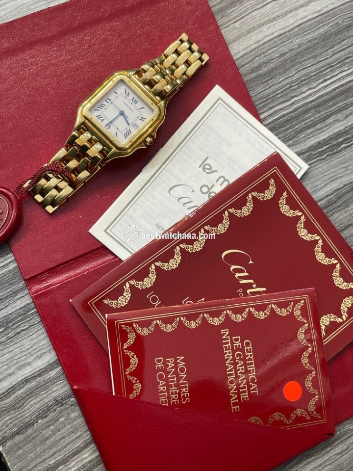 IMG_9081 Cartier Panthere Mens watch Unisex Quartz Yellow gold 887968 Replica 5
