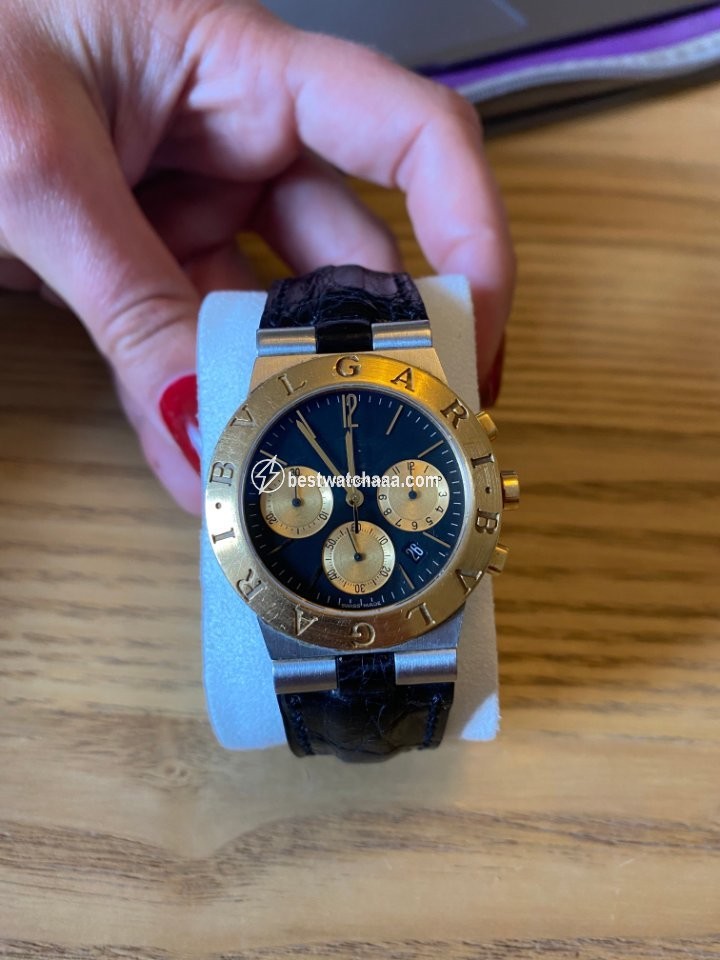 IMG_9081 Bulgari Diagono Mens watch Unisex Manual winding Gold Steel CH 35 SG Replica 5