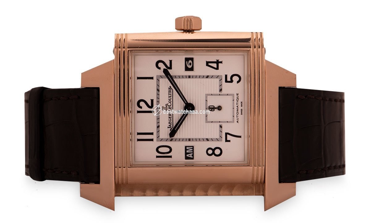 IMG_9081 Jaeger-LeCoultre Reverso Squadra Hometime Mens watch Unisex Automatic Rose gold 230.2.77 Q7002420 Replica 5