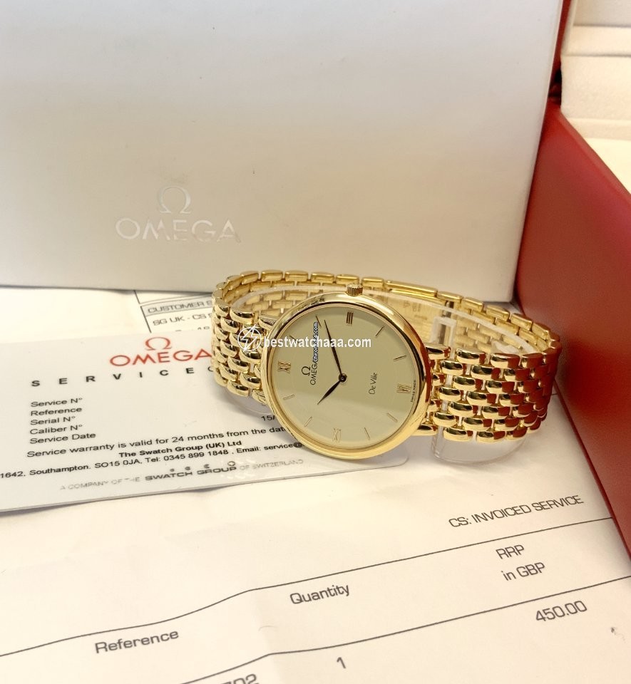 IMG_9081 Omega De Ville Mens watch Unisex Quartz Yellow gold 7100.63.00 Replica 5