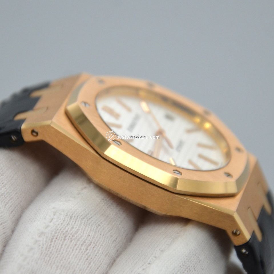 IMG_9081 Audemars Piguet Royal Oak Selfwinding Mens watch Unisex Automatic Rose gold 15300OR.OO.D088CR.02 Replica 5