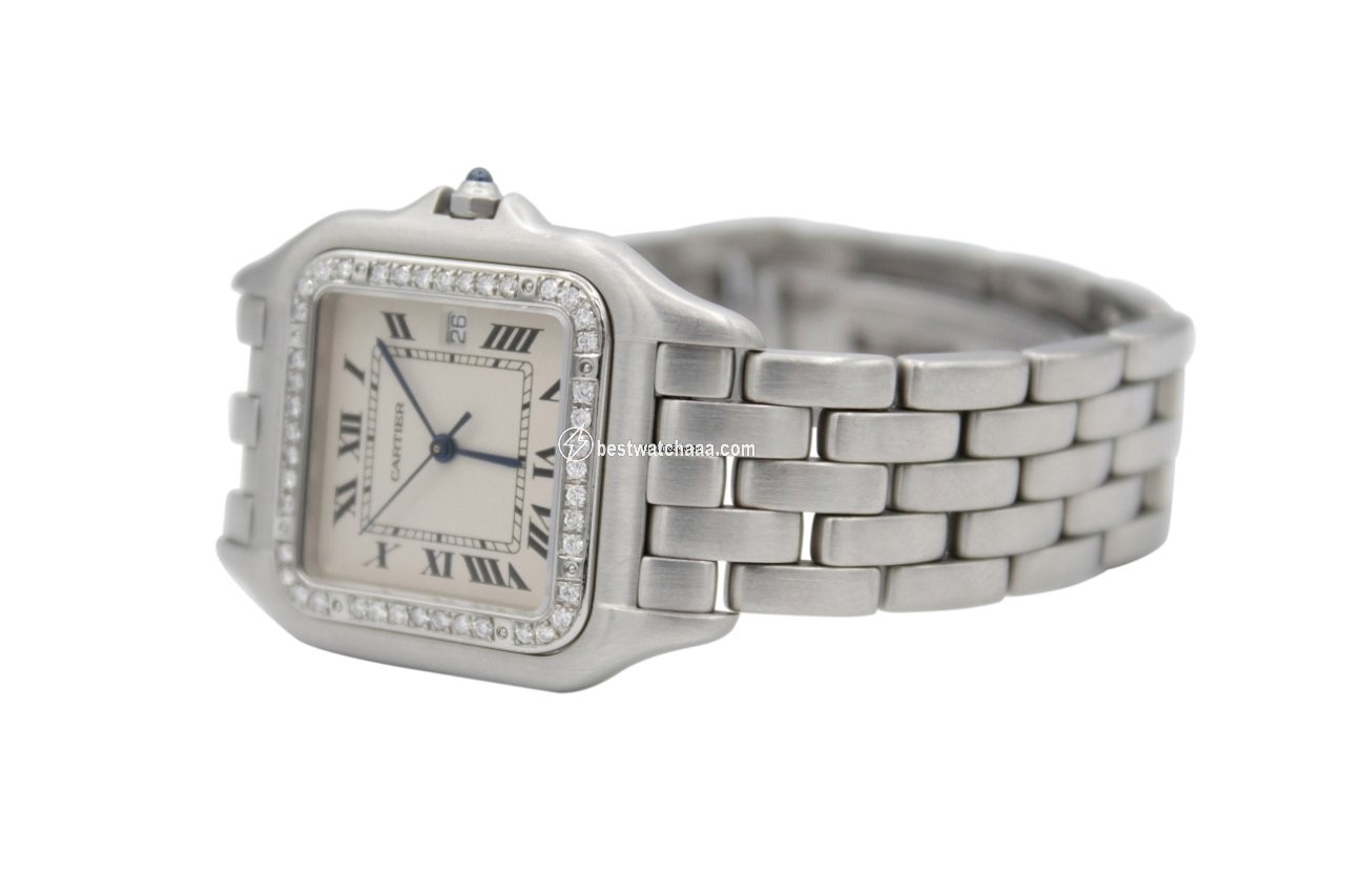 IMG_9081 Cartier Panthere Mens watch Unisex Quartz Steel 1300 Replica 5