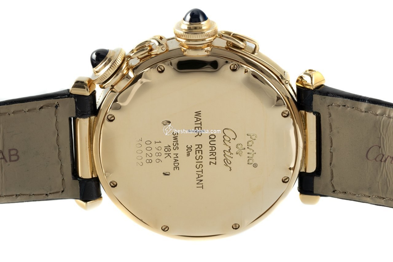 IMG_9081 Cartier Pasha Mens watch Unisex Quartz Yellow gold 30002 Replica 5