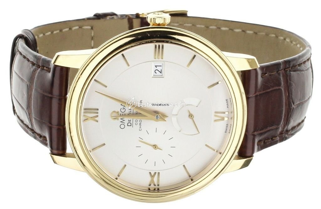 IMG_9081 Omega De Ville Prestige Mens watch Unisex Automatic Yellow gold 414.53.40.21.02.002 Replica 5