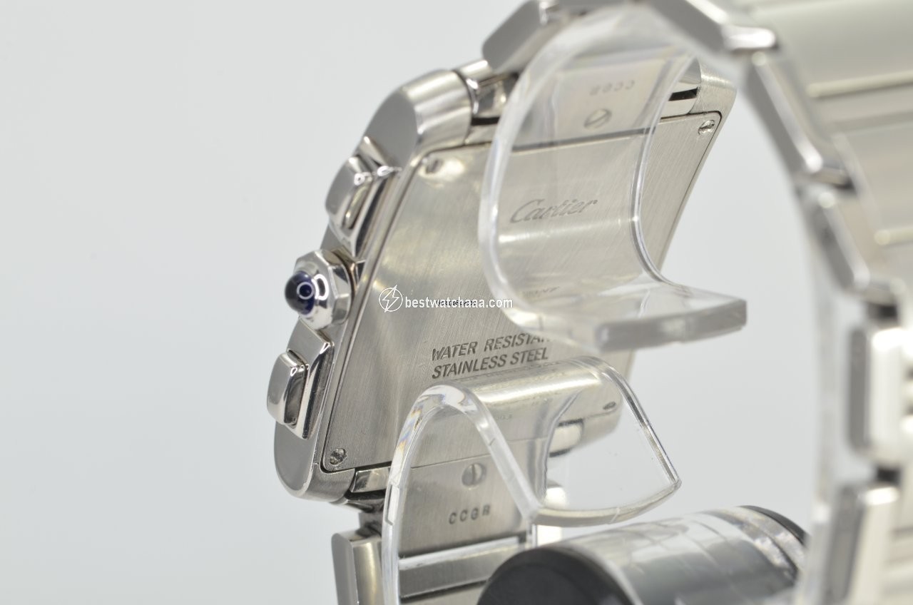 IMG_9081 Cartier Tank Francaise Mens watch Unisex Quartz Steel 2303 Replica 5