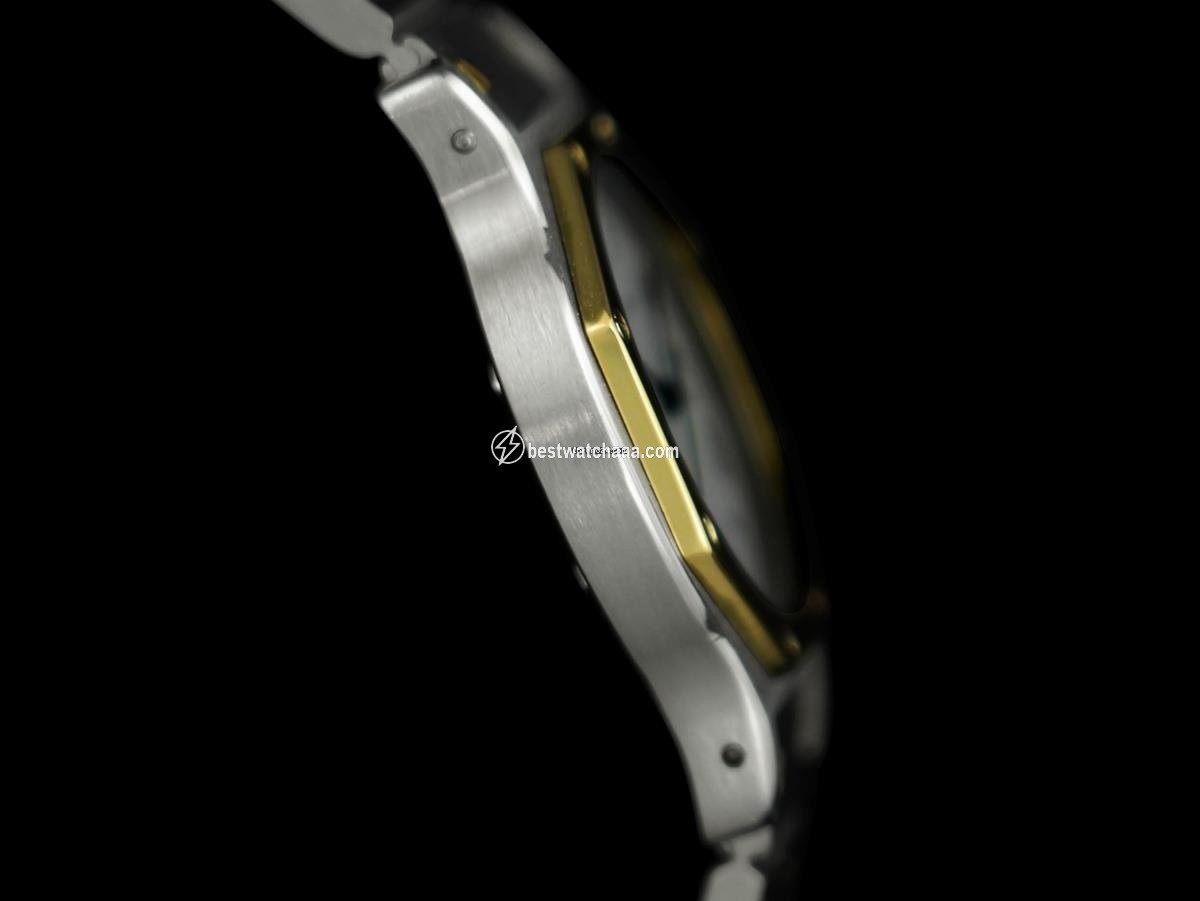 IMG_9081 Cartier Santos Mens watch Unisex Automatic Gold Steel 8240 Replica 5