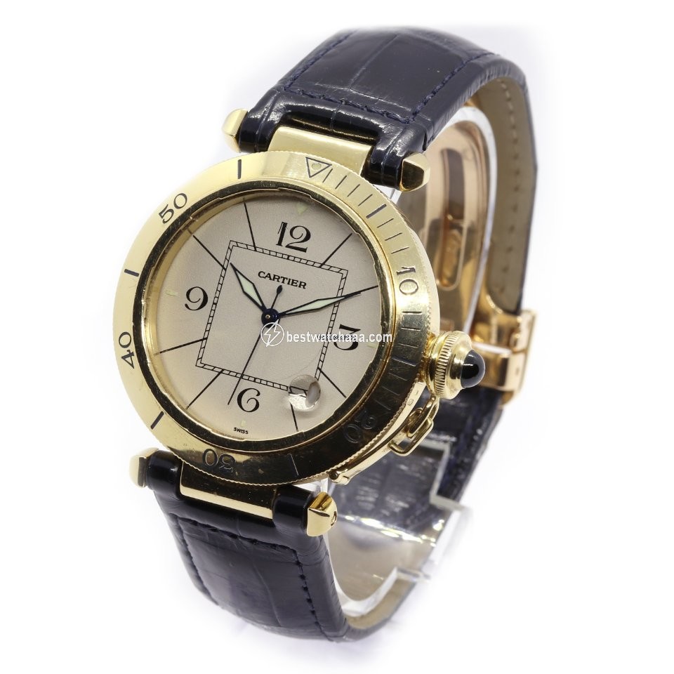 IMG_9081 Cartier Pasha Mens watch Unisex Automatic Yellow gold 1021 Replica 5