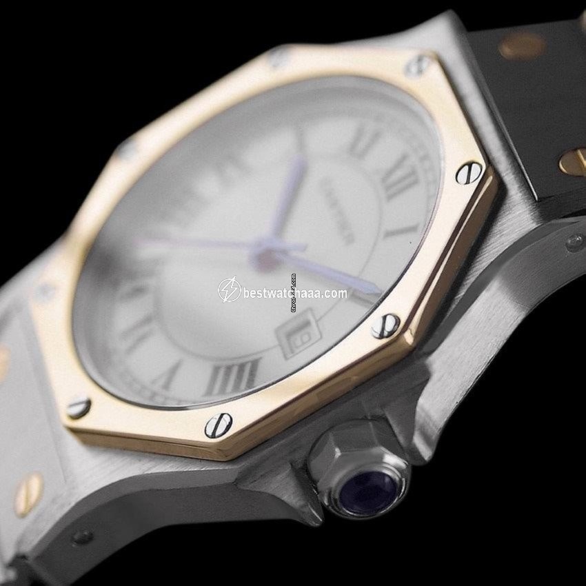 IMG_9081 Cartier Santos Mens watch Unisex Automatic Gold Steel 8275ST Replica 5