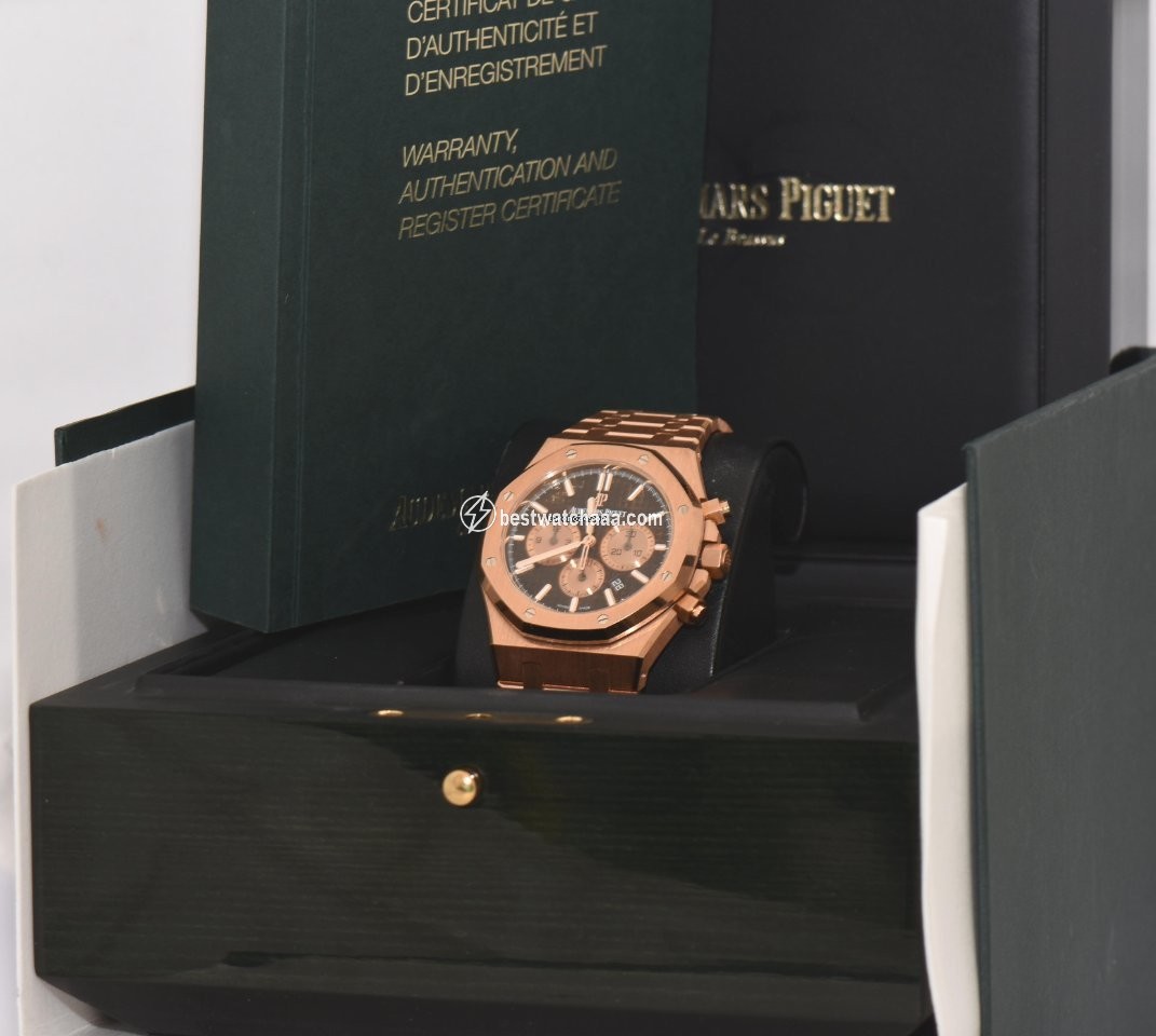 IMG_9081 Audemars Piguet Royal Oak Chronograph Mens watch Unisex Automatic Rose gold 263310R-00-12200R2 Replica 5