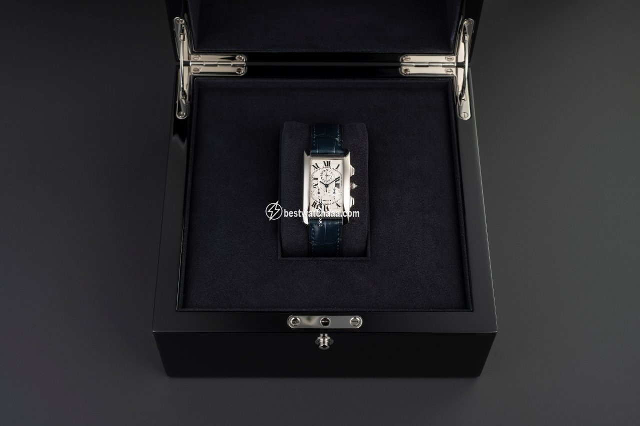 IMG_9081 Cartier Tank Americaine Mens watch Unisex Quartz White gold 2312 Replica 5