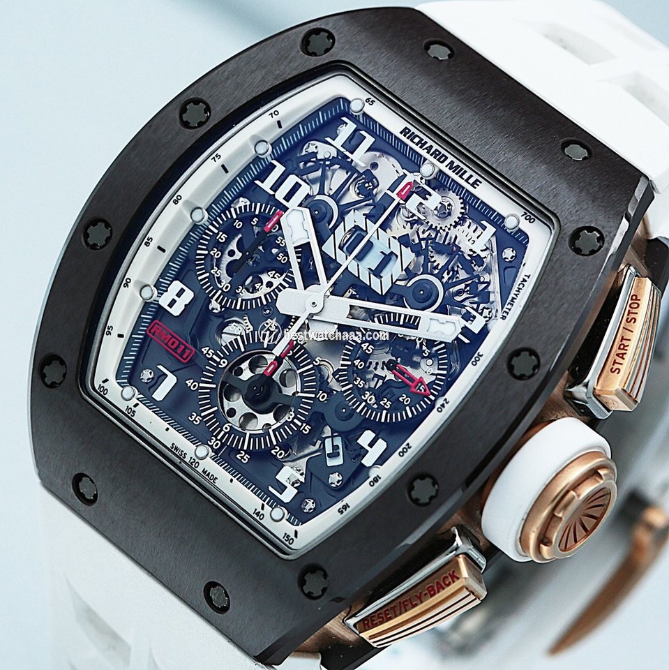 IMG_9081 Richard Mille RM 011 Mens watch Unisex Automatic Ceramic RM011 AO RG-TZP-Z Replica 5