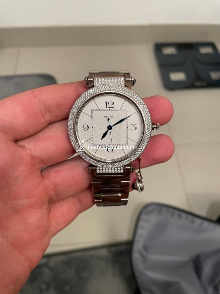 IMG_9081 Cartier Pasha Mens watch Unisex Automatic White gold WJ1202M9 Replica 5