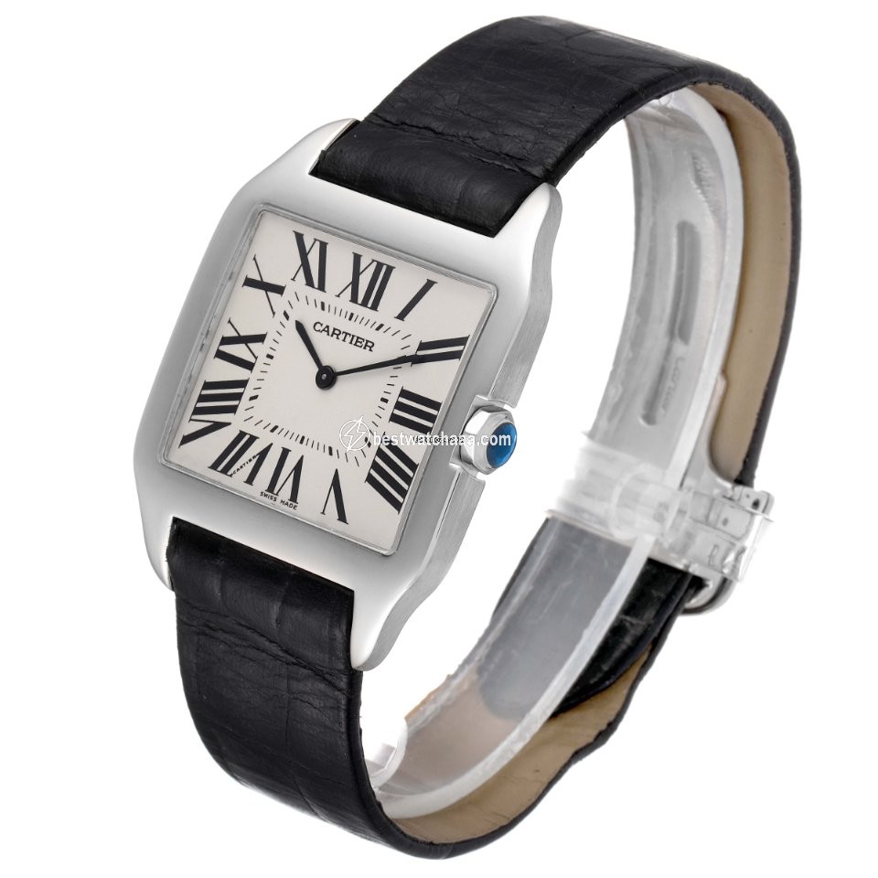 IMG_9081 Cartier Santos Dumont Mens watch Unisex Manual winding White gold W2007051 Replica 5