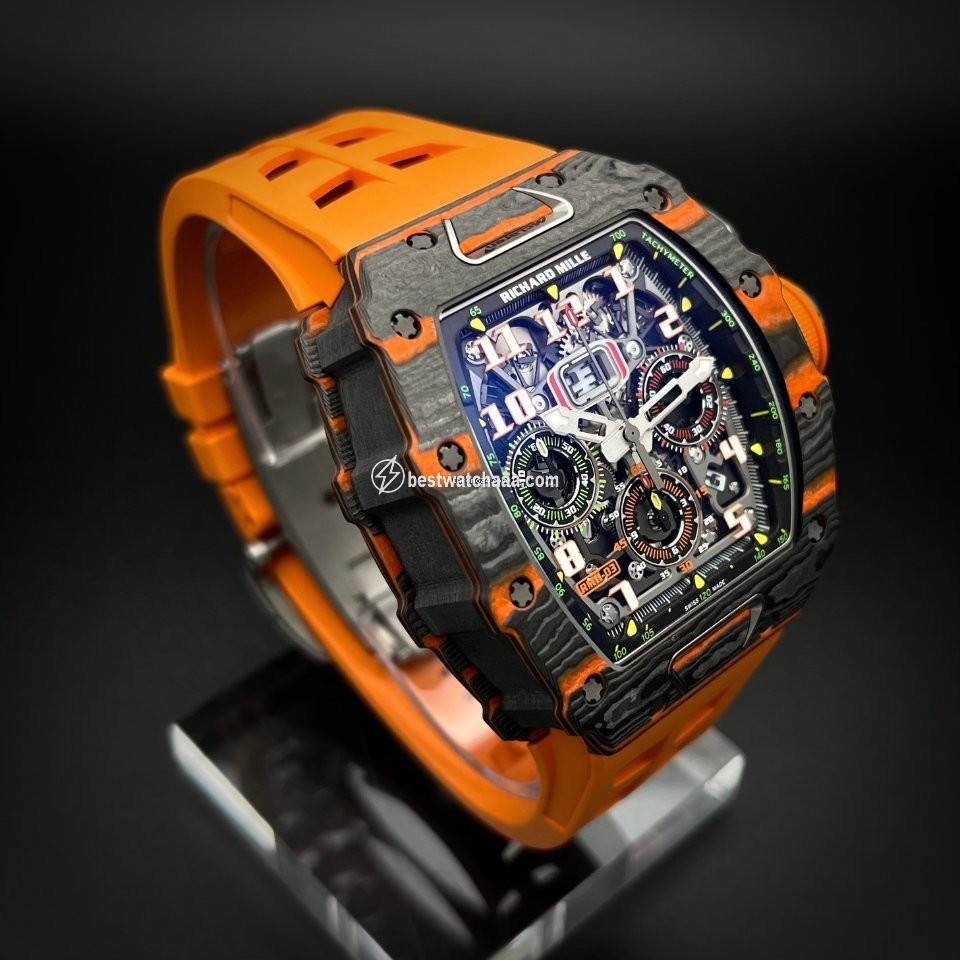 IMG_9081 Richard Mille RM 011 Mens watch Unisex Automatic Carbon RM 11-03 McLaren Replica 5