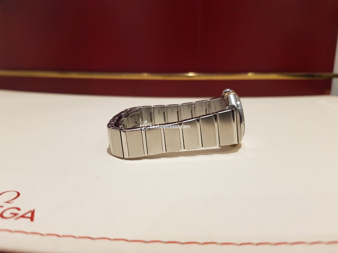 IMG_9081 Omega Constellation Quartz Womens watch Quartz Gold Steel 123.20.24.60.55.006 Replica 5