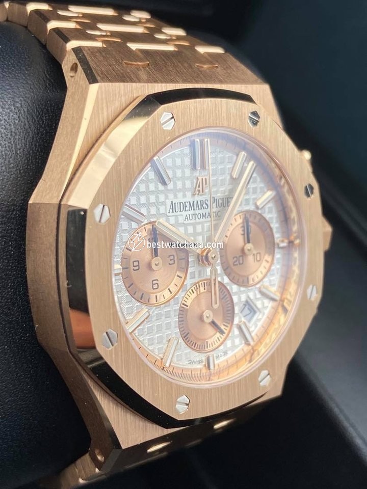 IMG_9081 Audemars Piguet Royal Oak Chronograph Mens watch Unisex Automatic Rose gold 26315OR.OO.1256OR.01 Replica 5
