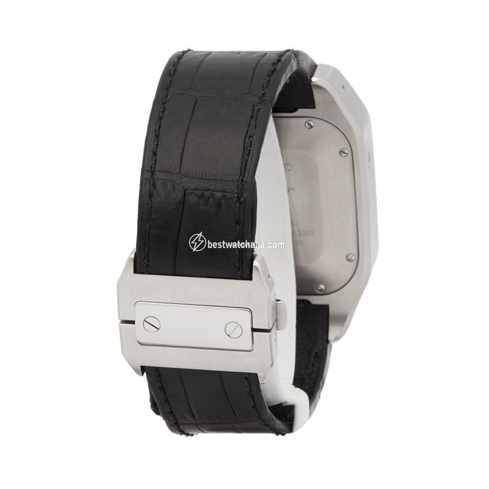 IMG_9081 Cartier Santos 100 Mens watch Unisex Automatic Steel 2740 Replica 5