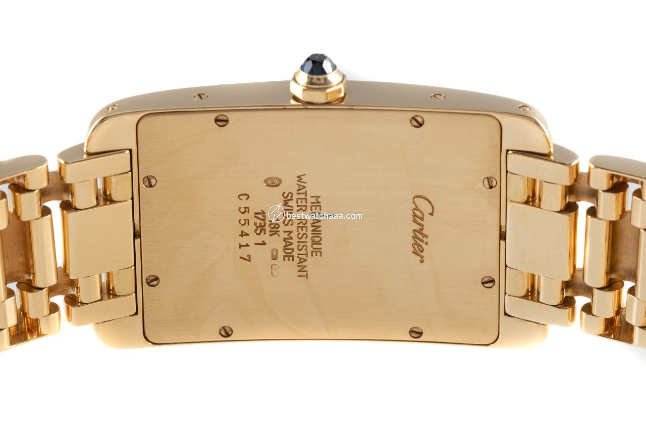 IMG_9081 Cartier Tank Americaine Mens watch Unisex Manual winding Yellow gold 1735 1 Replica 5