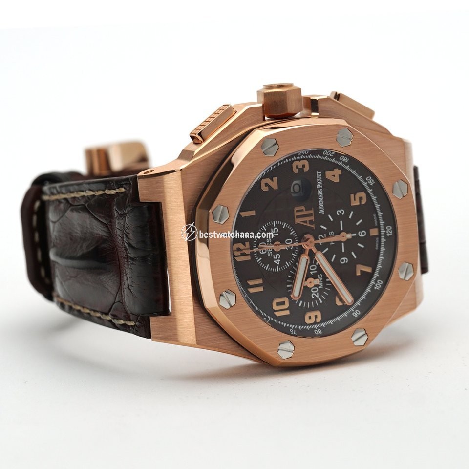 IMG_9081 Audemars Piguet Royal Oak Offshore Mens watch Unisex Automatic Rose gold 26158OR.OO.A801CR.01 Replica 5