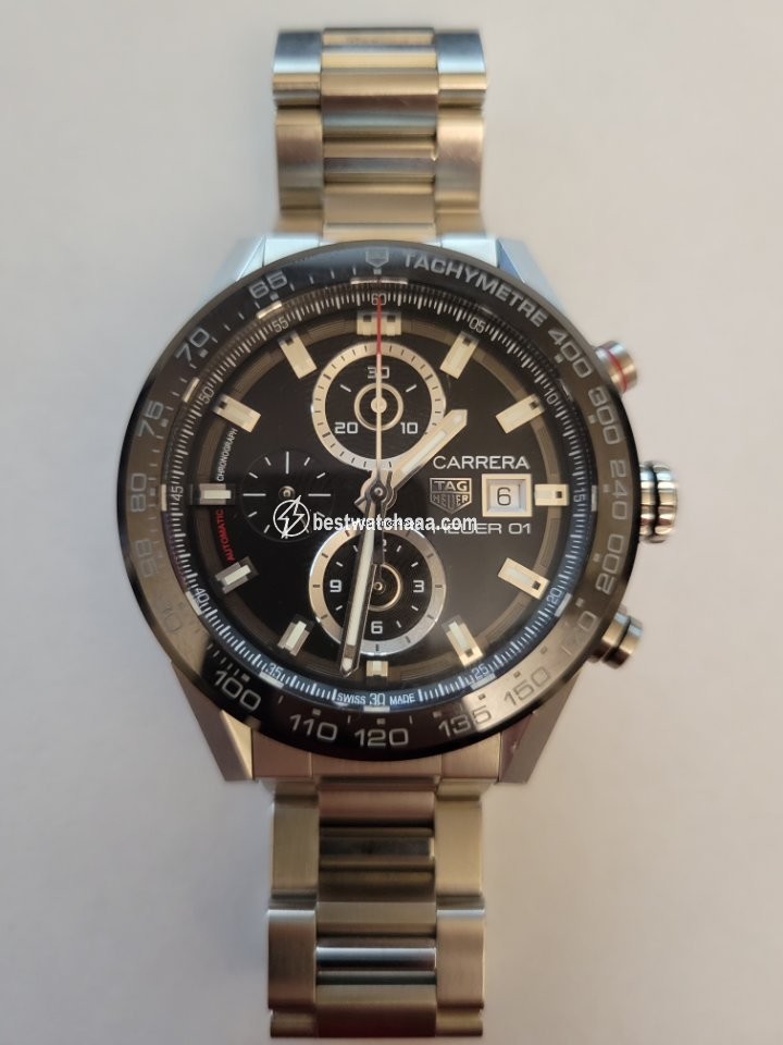 IMG_9081 TAG Heuer Carrera Calibre HEUER 01 Mens watch Unisex Automatic Steel CAR201Z Replica 5