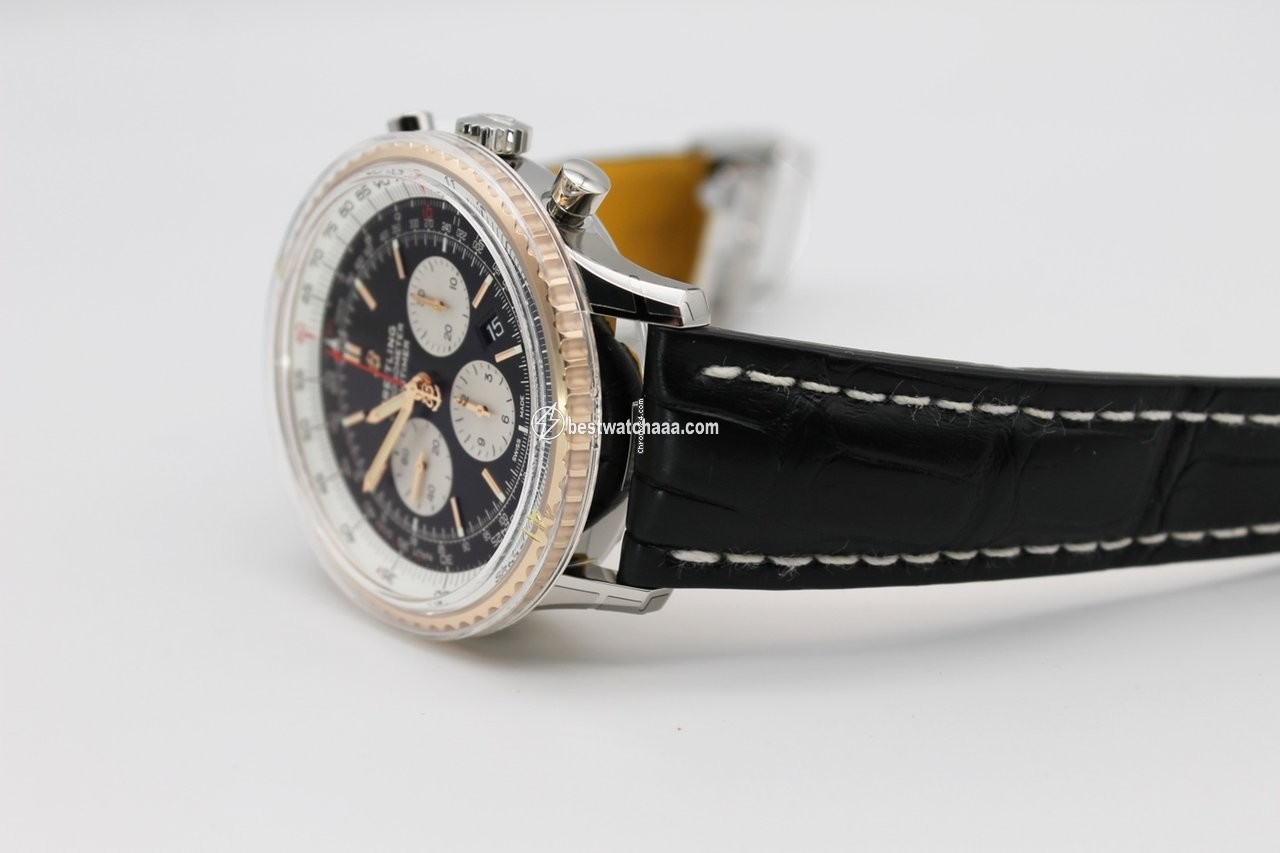 IMG_9081 Breitling Navitimer 01 (46 MM) Mens watch Unisex Automatic Gold Steel UB0127211B1P2 Replica 5