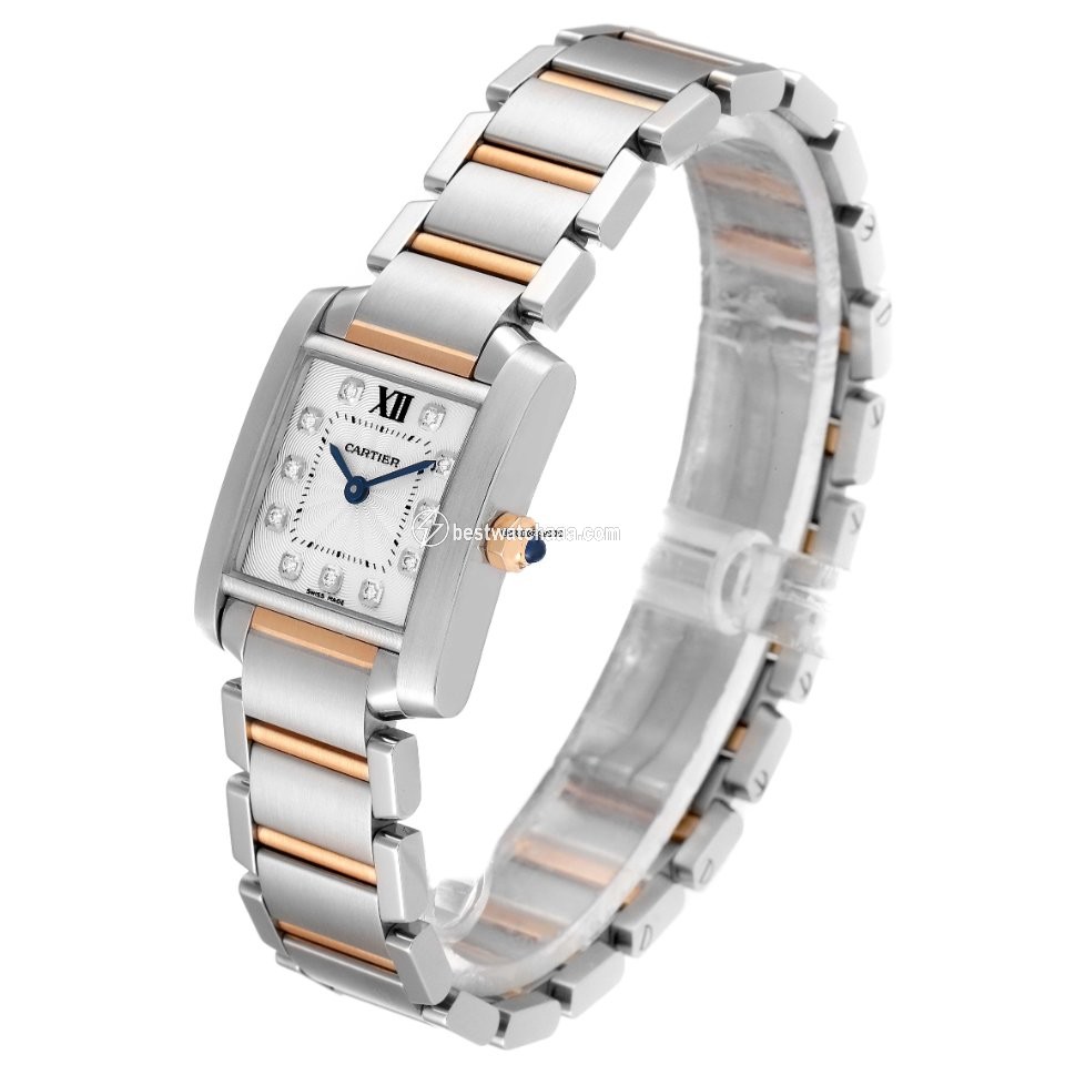 IMG_9081 Cartier Tank Francaise Womens watch Quartz Gold Steel WE110004 Replica 5
