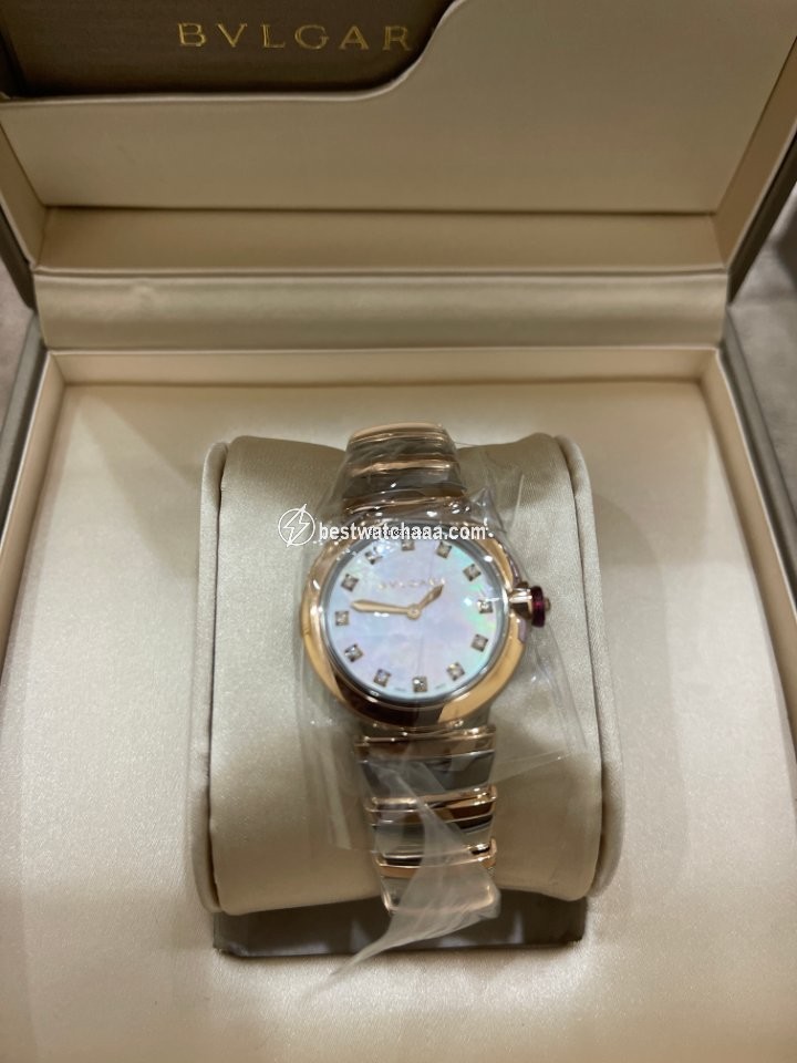 IMG_9081 Bulgari Lucea Womens watch Quartz Gold Steel 102194 Replica 5
