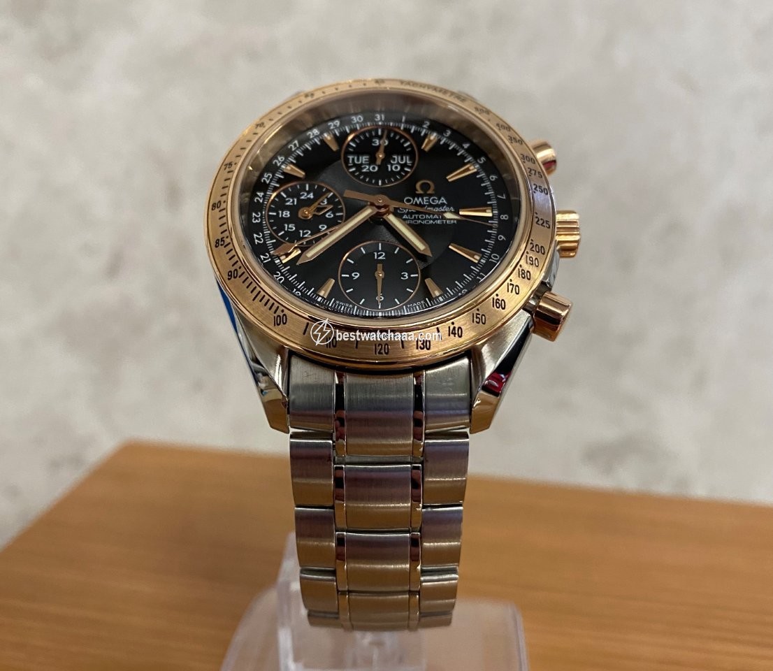 IMG_9081 Omega Speedmaster Day Date Mens watch Unisex Automatic Gold Steel 323.21.40.44.01.001 Replica 5